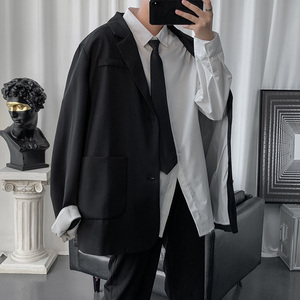 港风免烫西服外套男女韩版宽松ins春季帅气休闲小西装男X02/P70