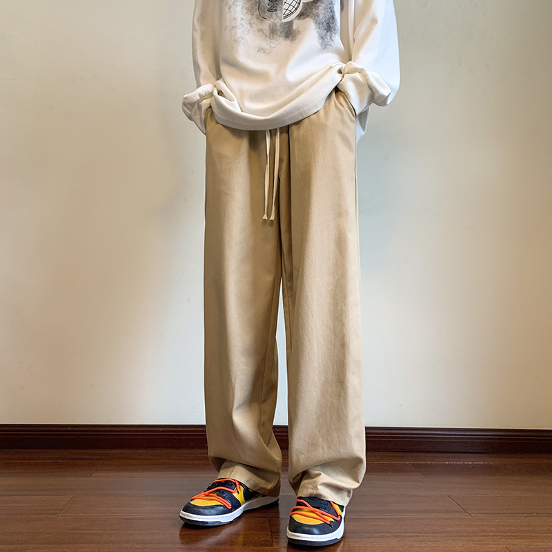 港风潮流长裤子男简单百搭休闲裤拖地裤K122/P38，男装休闲裤，电商D202-1