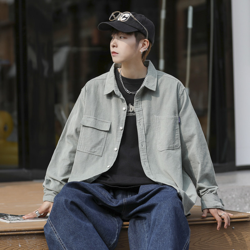 外穿长袖衬衫男  日系宽松百搭休闲灯芯绒衬衣CS182-P40图片