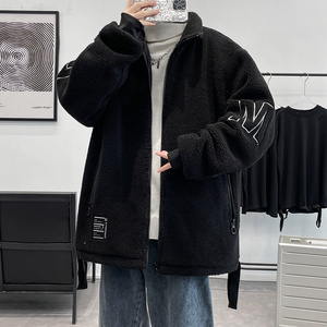 港风冬季羊羔毛绒棉衣男 保暖棉服男棉袄加厚外套MY313-P118图片