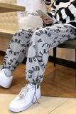 春季运动裤男宽松束脚裤休闲哈伦裤厚港风ins卫裤K022/P35，男装休闲裤，电商D202-1