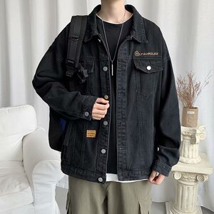 港风秋冬季新款外套宽松韩版上衣 简单百搭潮牛仔夹克男JK211-P55图片