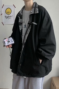 秋季ins复古两面穿宽松夹克男士潮牌上衣个性外套 JK46/P60图片