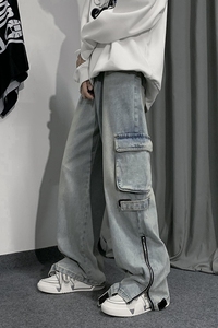 港风潮牌工装牛仔裤男 个性美式高街百搭休闲裤NK920-P50图片
