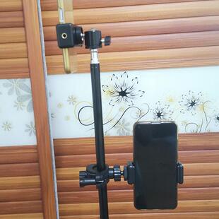 手机直播支架管夹增机位三脚架旋转夹子落地架360度俯拍扩展配件