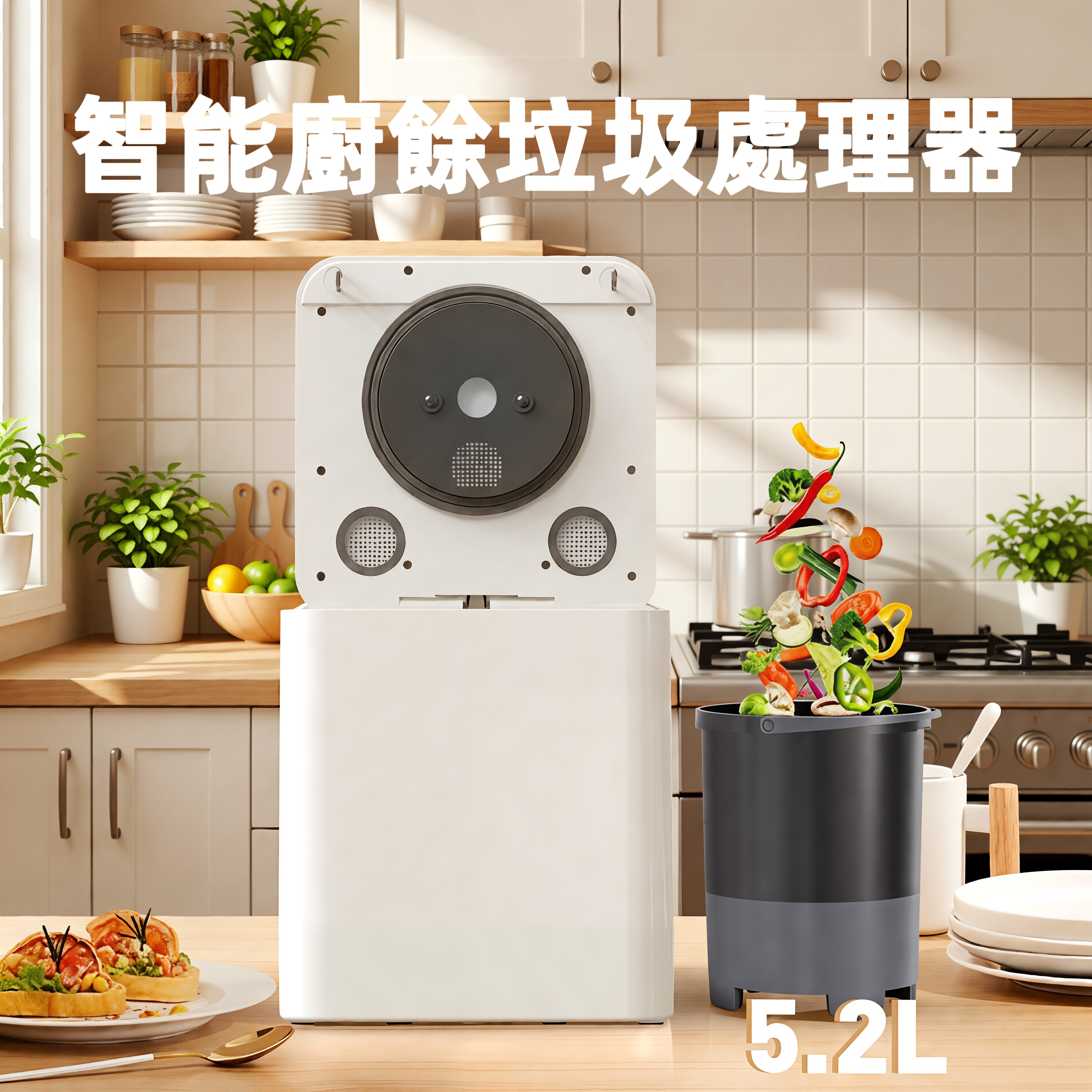 大容量厨余机家用食物垃圾堆肥机厨房垃圾粉碎机处理器环保降解