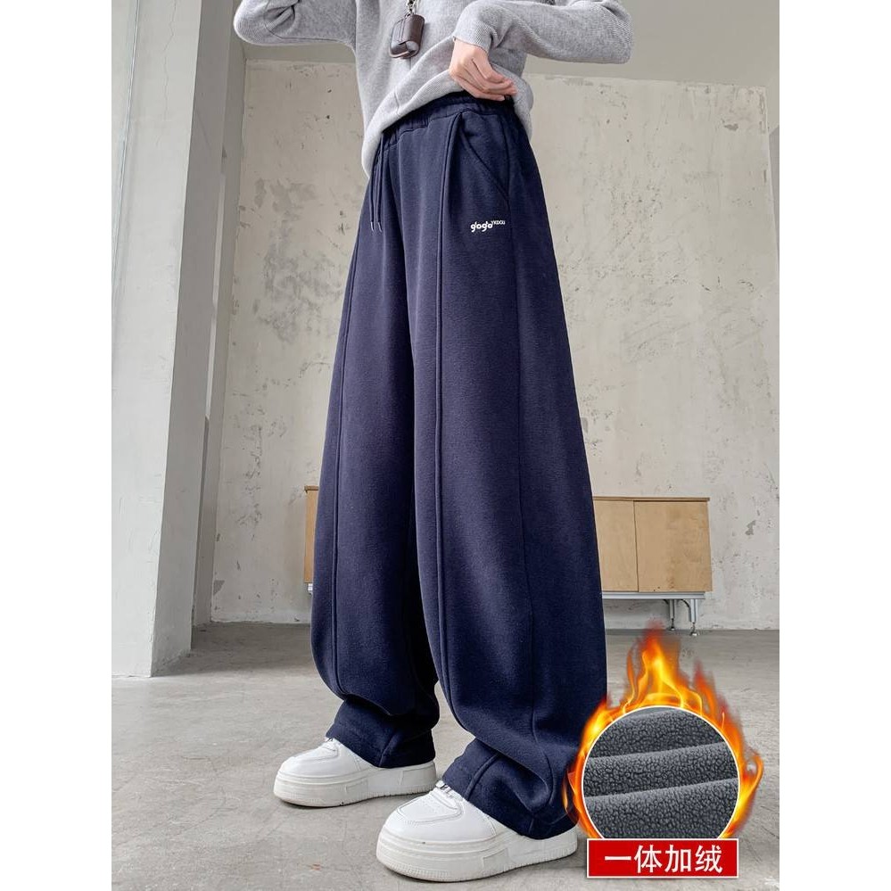 官方品牌女童加绒运动裤长裤潮2025年新款女孩中大儿童直筒休闲保