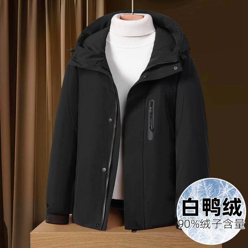 官方品牌胖子哥2025冬季男士宽松时尚休闲保暖鸭绒外套连帽加厚羽