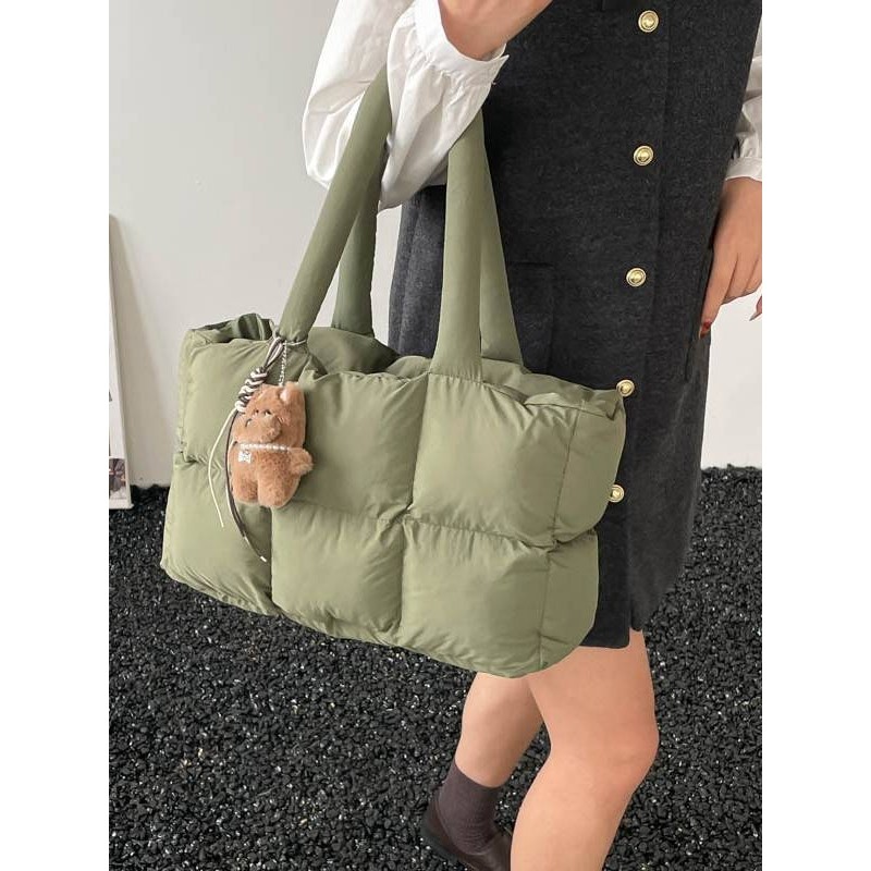 官方品牌小众设计菱格方块托特包泡芙柔软充棉枕头包百搭拉链单肩,箱包皮具/热销女包/男包,时尚帆布包,淘宝优惠券,粉丝福利购,淘宝优惠卷