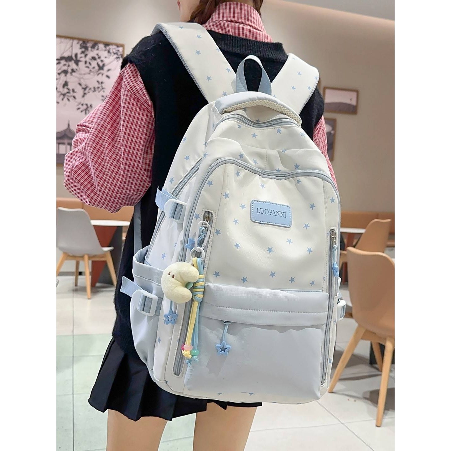 官方品牌新款学院风双肩包轻便可爱书包初中高中生甜美波点高颜值,箱包皮具/热销女包/男包,痛包,淘宝优惠券,粉丝福利购,淘宝优惠卷