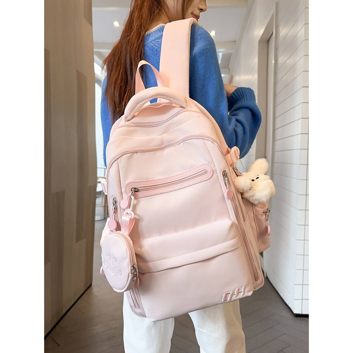 官方品牌韩系ins粉色甜美学院风中小学生三到六年级宽肩带多隔层,箱包皮具/热销女包/男包,双肩背包,淘宝优惠券,粉丝福利购,淘宝优惠卷