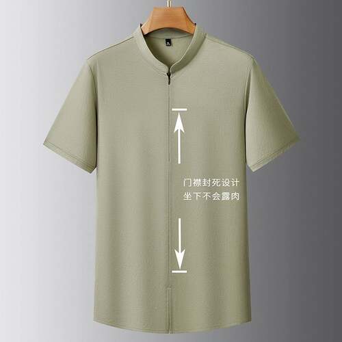 官方专柜2026夏季男士棉麻短袖衬衣男加大码风套头上衣复古亚麻半