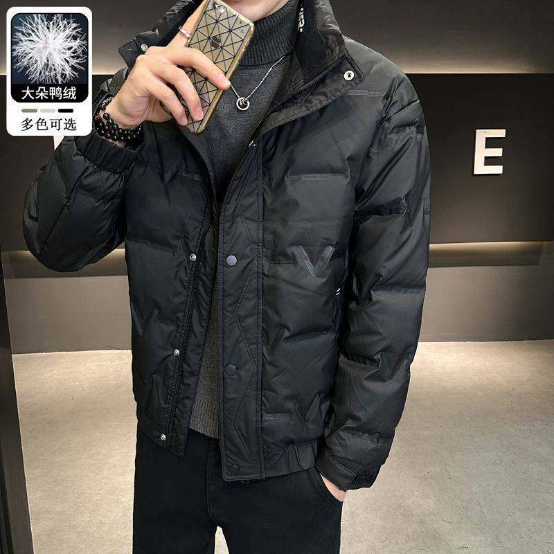 官方品牌中青年男士立领时尚保暖羽绒服男短款冬季新款百搭白鸭绒