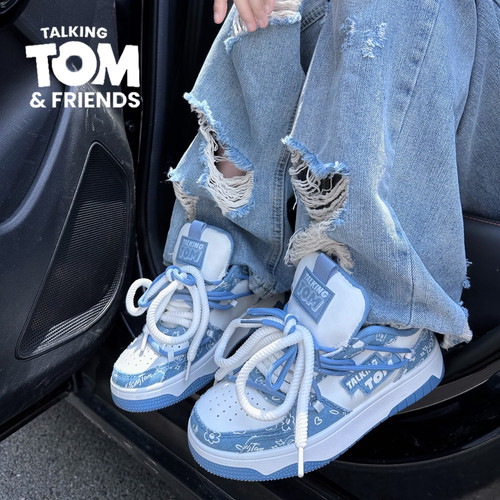 汤姆猫鞋子原创涂鸦帆布情侣板鞋