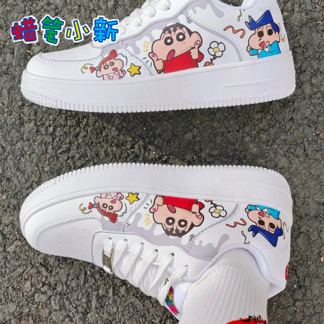 蜡笔小新儿童小白鞋软底运动板鞋