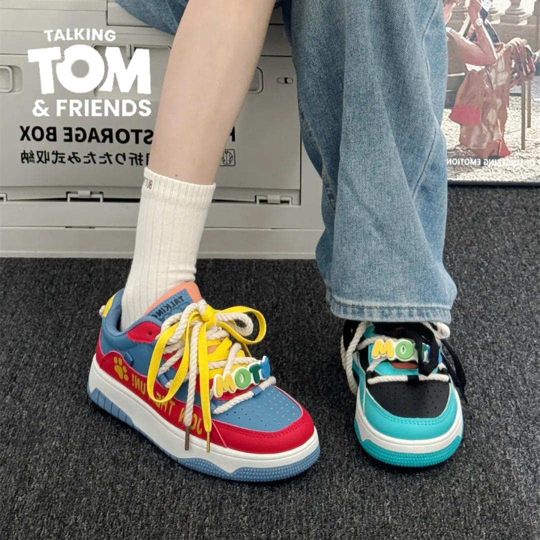 汤姆猫潮牌情侣面包鞋板鞋