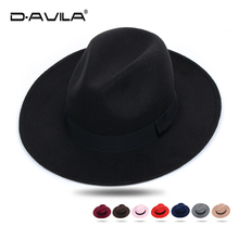 上海滩帽子男女英伦复古礼帽新郎官结婚帽韩版潮毛呢大檐宽檐帽子