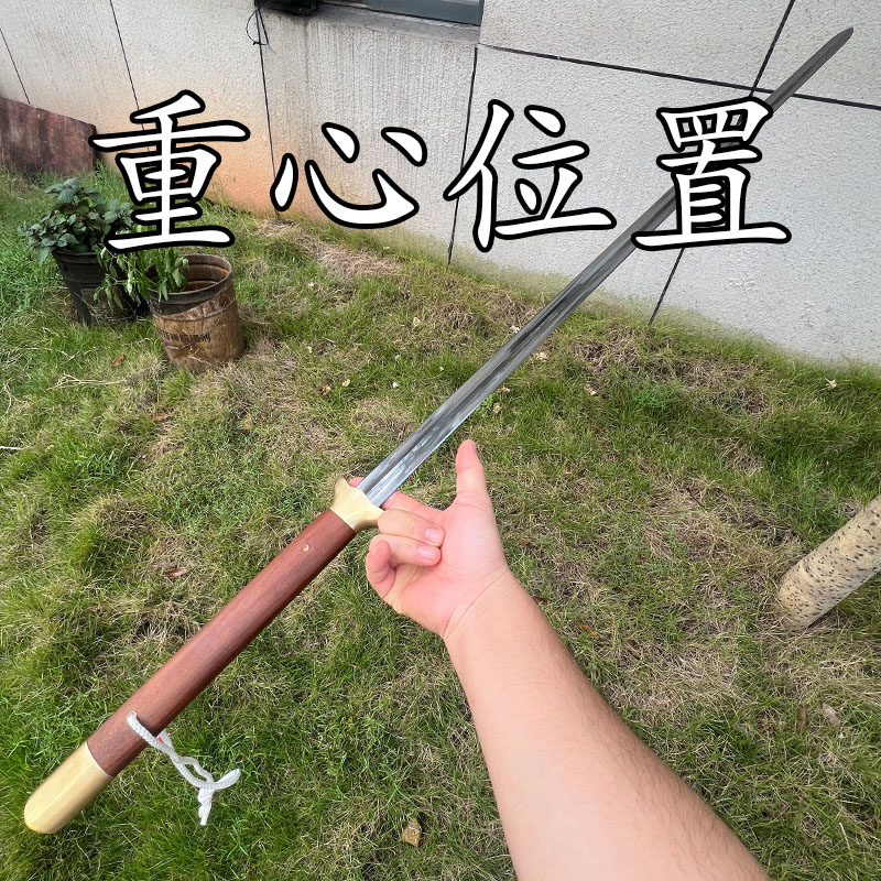 龙泉刀剑纯手工锻造百炼花纹钢瓦面双手剑锻炼收藏武术宝剑未开刃