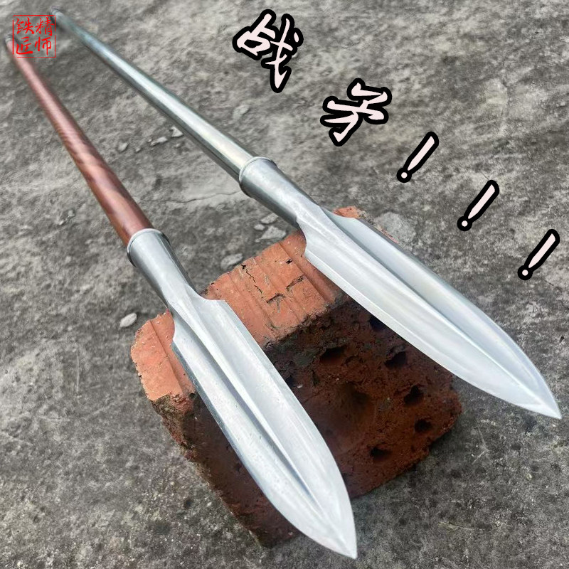 龙泉手工锻打高碳钢传统武术枪十八般兵器长枪户外镇宅战矛未开刃