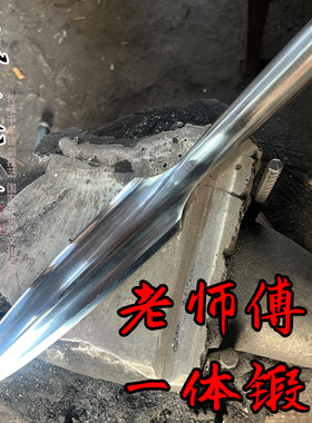 高碳钢锻打户外矛头猎猪矛祖鲁矛红缨枪头武术矛霸王枪短矛未开刃