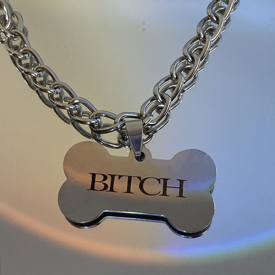 狗骨头字母吊坠项链女