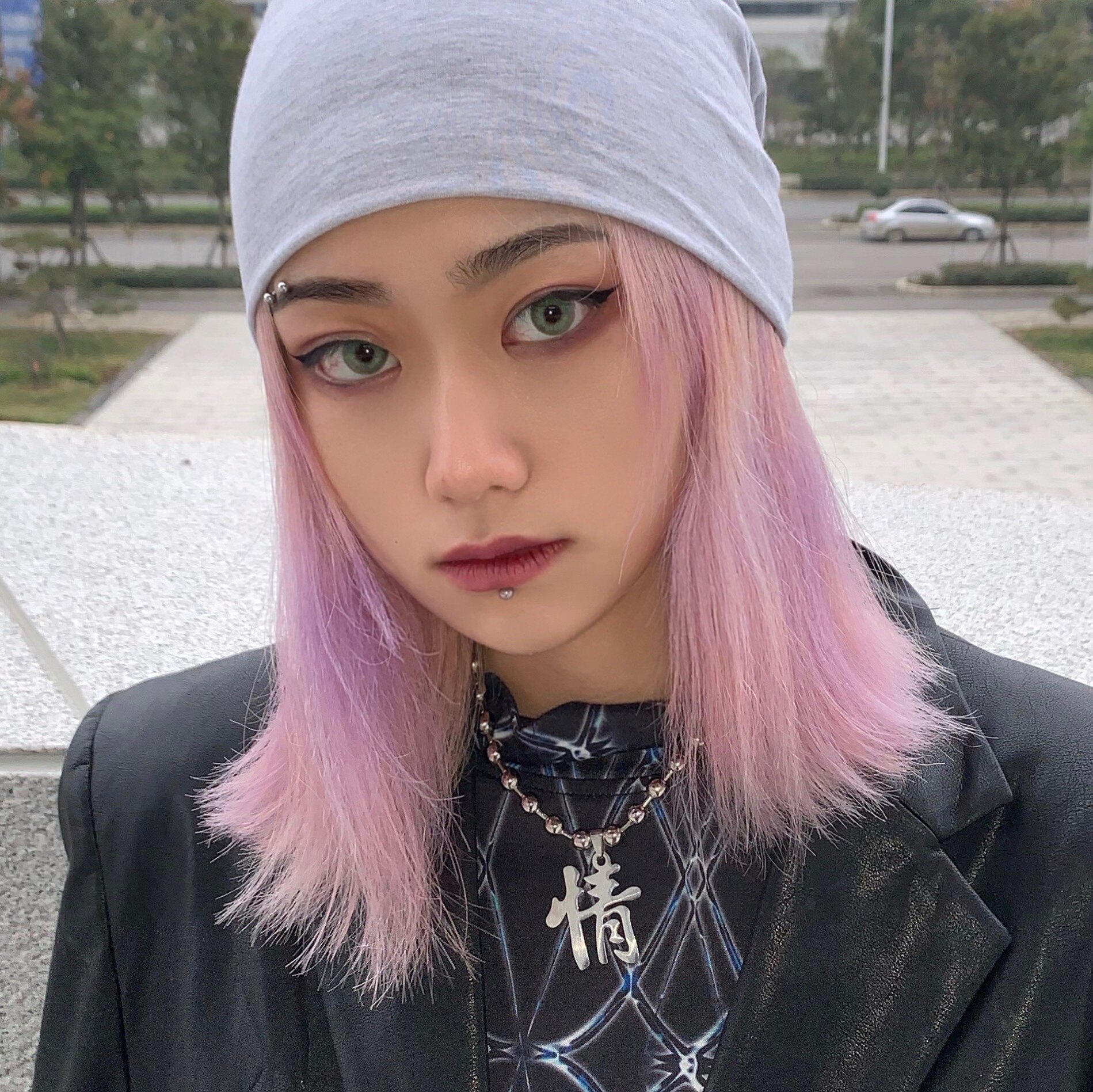 no big problem原创设计圆珠链钛钢情字吊坠情侣蹦迪锁骨链