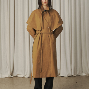 VERSO 25FW秋冬韩国直邮买手店代购棉质斗篷可拆卸长大衣风衣外套