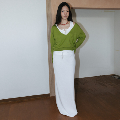 monoha26ss春夏韩代 针织半身裙百搭修身纯色长裙女士