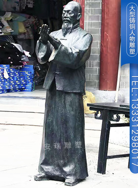 玻璃钢仿铜古代民俗小品人物铸铜传统人物雕塑摆放户外广场园林