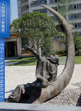 玻璃钢仿铜古代诗人人物 户外校园文化标志摆放铸铜名人伟人雕像