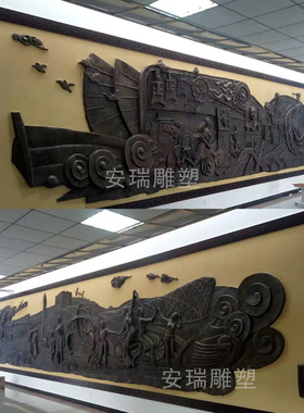 铜雕文化背背景墙校园浮雕 铸铜 仿铜党建文化壁画影壁装饰雕塑