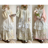 九御华裳原创汉洋折衷明制交领琵琶袖 加绒斗篷马面罩裙洛丽塔秋冬