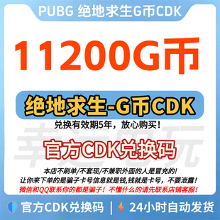 PUBG绝地求生 11200G币CDK兑换码吃鸡gb游戏币官方充值g币皮肤CDK