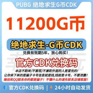 PUBG绝地求生 11200G币CDK兑换码吃鸡gb游戏币官方充值g币皮肤CDK
