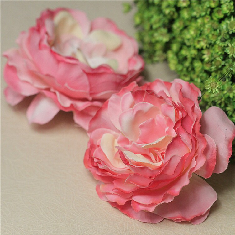 仿真假花朵草帽装饰头饰diy手工材辅料配件浅大红芍药渐变鞋花
