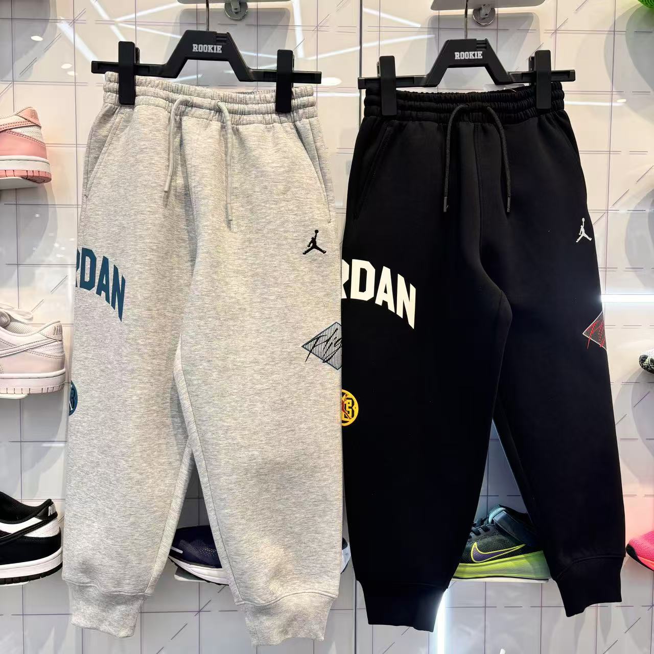 乔丹26年新款男女童太空棉运动裤