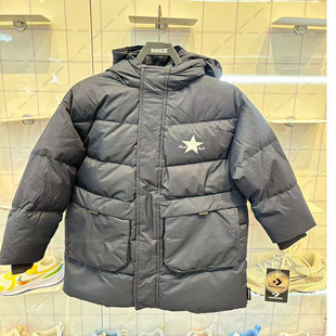 CONVERSE匡威25年冬季男女童保暖时尚舒适中长款羽绒服CV2542036