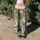 运动裤 Last 女2026春新款 宽松显瘦阔腿微喇卫裤 danse美式 迷彩裤