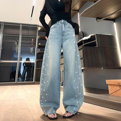 满天星烫钻牛仔裤女2026