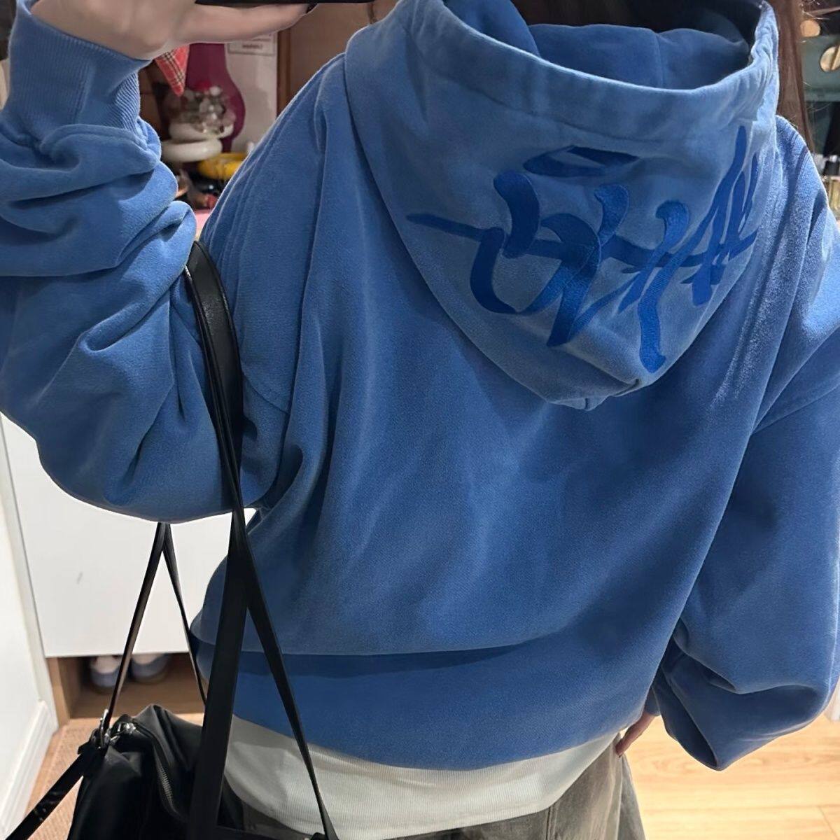 Lastdne韩系复古卫衣女连