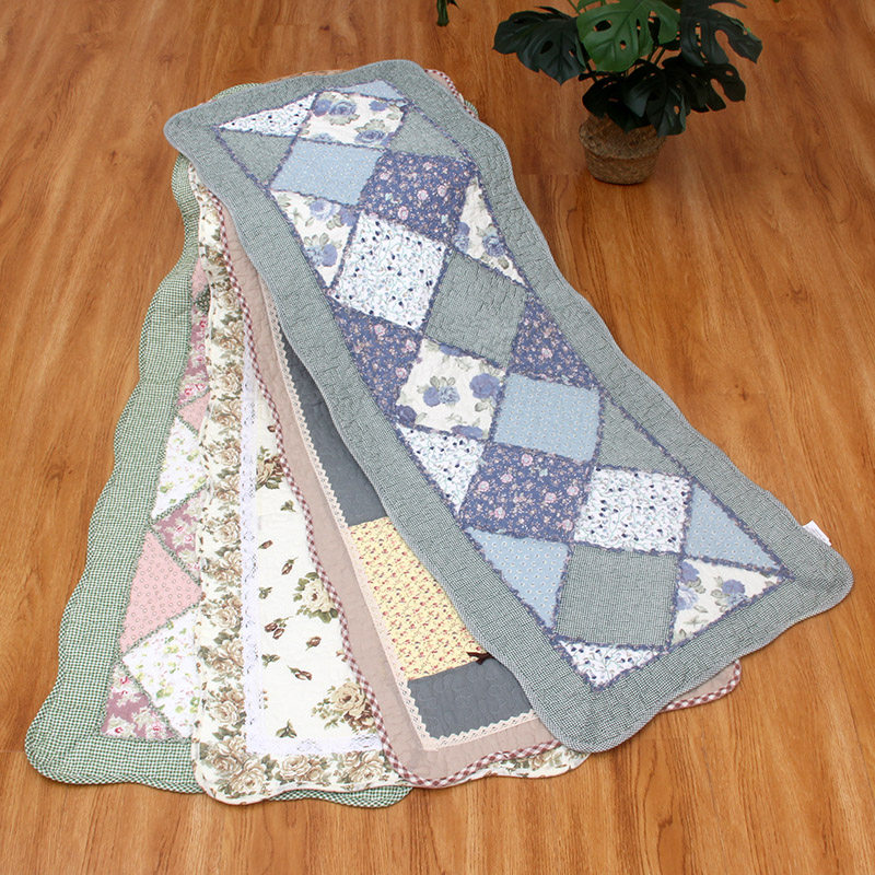 新品全棉田园布艺绗缝地垫防滑客厅垫门口浴室飘窗床边垫拼布包邮,居家布艺,家用脚垫,淘宝优惠券,粉丝福利购,淘宝优惠卷