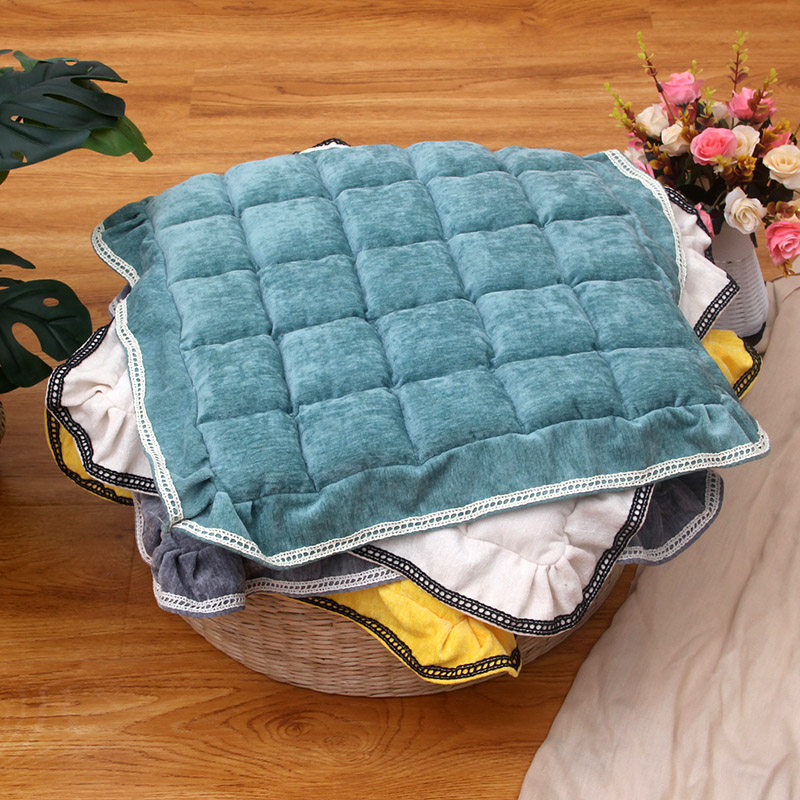 包邮雪尼尔绗缝馒头垫蒲团垫布艺餐田园学生加厚防滑椅子垫新品