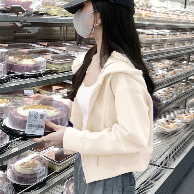 黄色秋季短款卫衣外套女秋冬2025新款上衣小个子早秋女装穿
