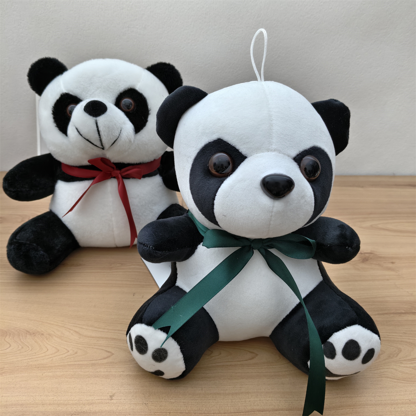 可爱熊猫毛绒公仔玩偶蝴蝶结装饰