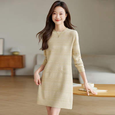 中长款毛衣女秋冬高级感遮屁股配大衣内搭小个子打底衫针织连衣裙