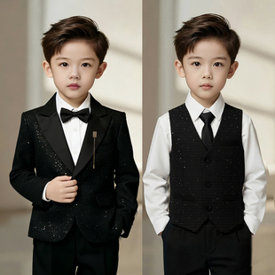 男童西装套装英伦帅气男孩主持人礼服高端儿童演讲朗诵演出服正装