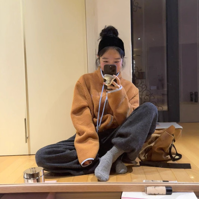 【现货】2025年新品韩国东大门通勤韩版绒面拉链女外套FU13416