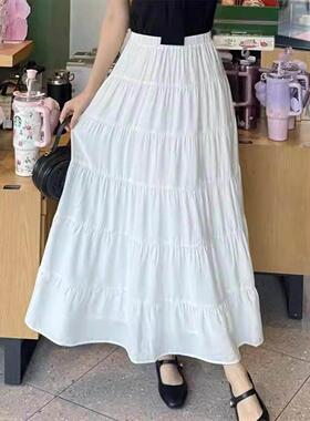 阿玛施专柜同款2026夏新款优雅高腰显瘦中长款百褶半身裙女120033