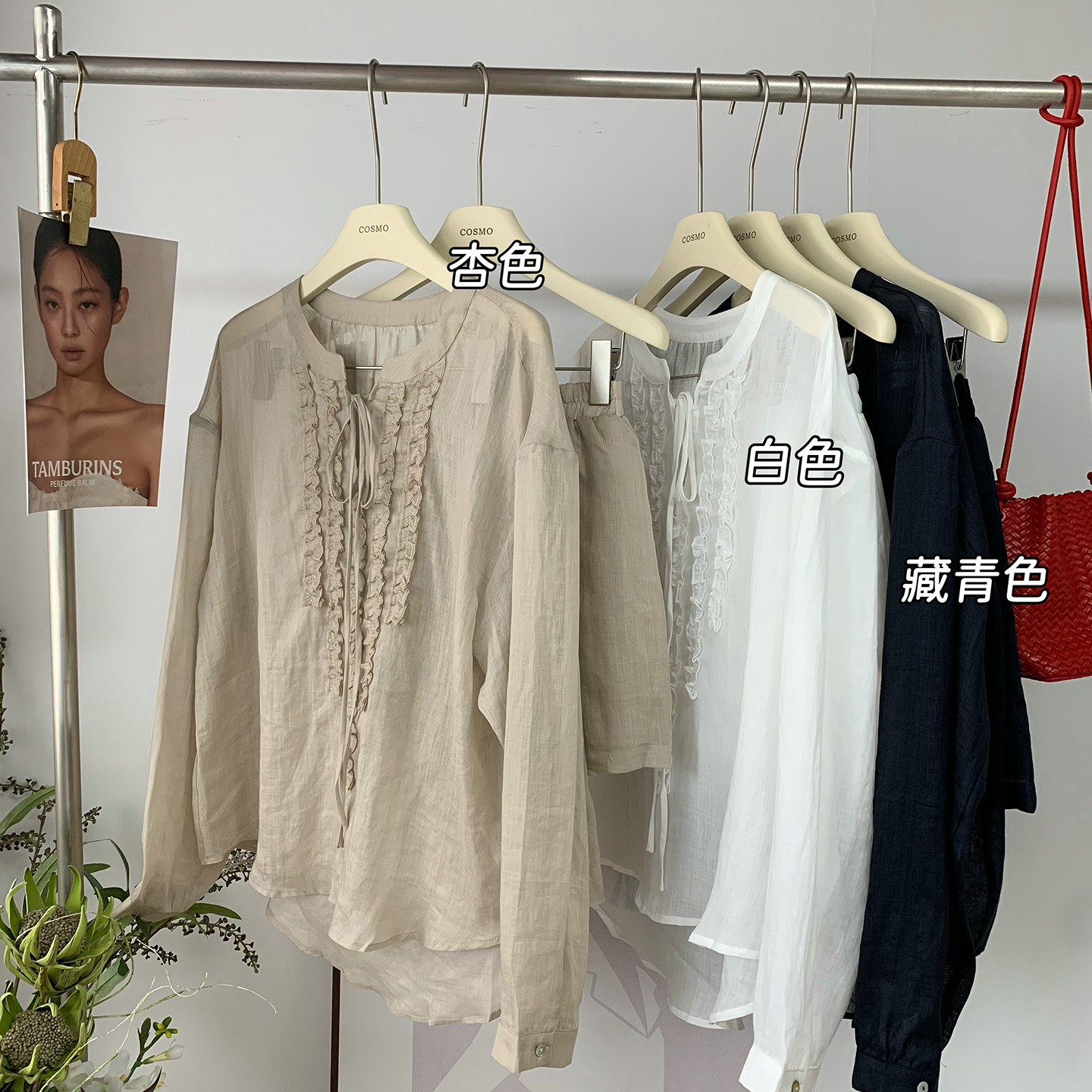 松弛度假风~100%苎麻衬衫短裤