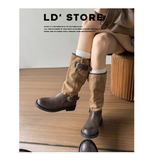 【退换包邮免费试穿】真皮长靴